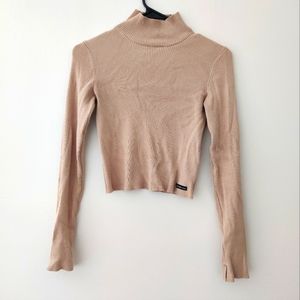 Calvin Klein Crop Thin moch neck sweater XS